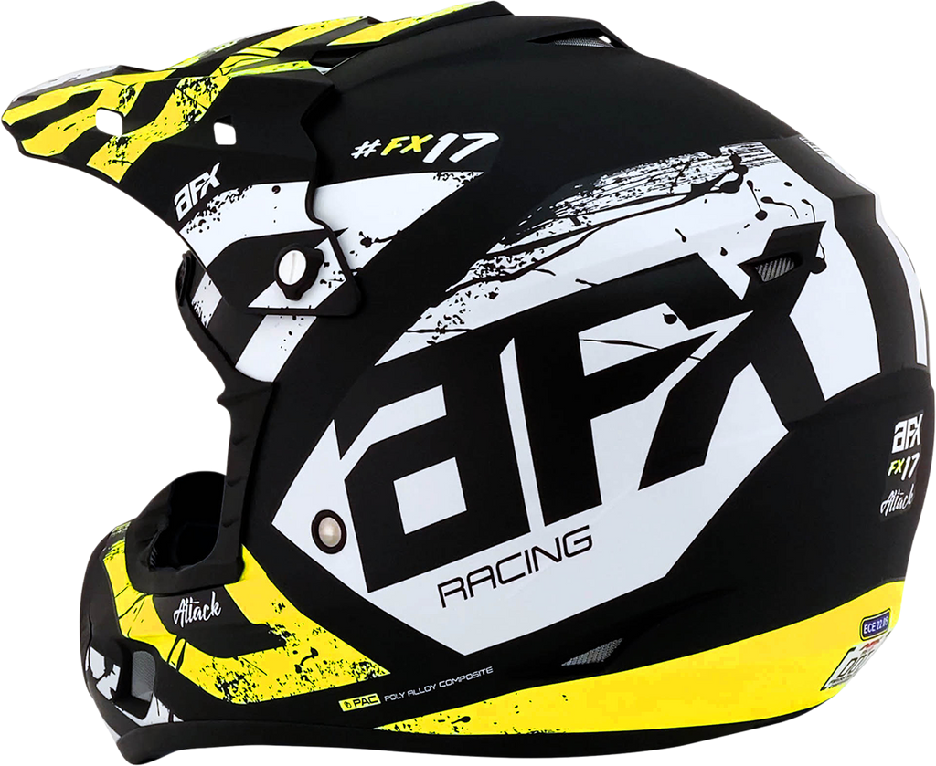 AFX FX-17Y Helmet - Attack - Matte Black/Hi-Vis Yellow - Small 0111-1414