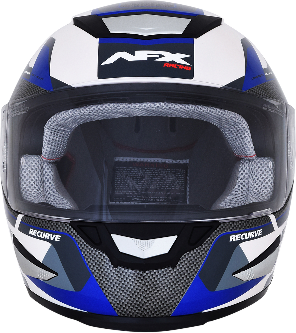 AFX FX-99 Helmet - Recurve - Pearl White/Blue - Large 0101-11123
