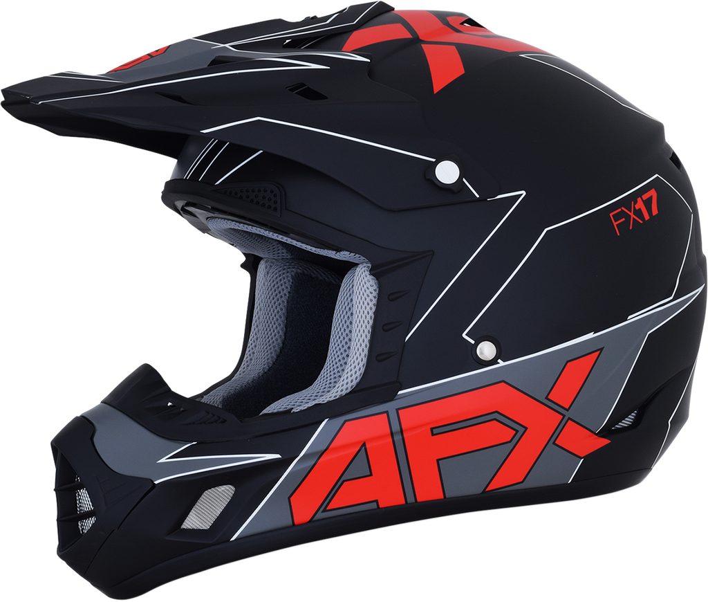 AFX FX-17 Helmet - Aced - Matte Black/Red - Medium 0110-6485