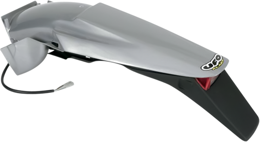 UFO Enduro Rear Fender with Light - Silver/Black KT03043340