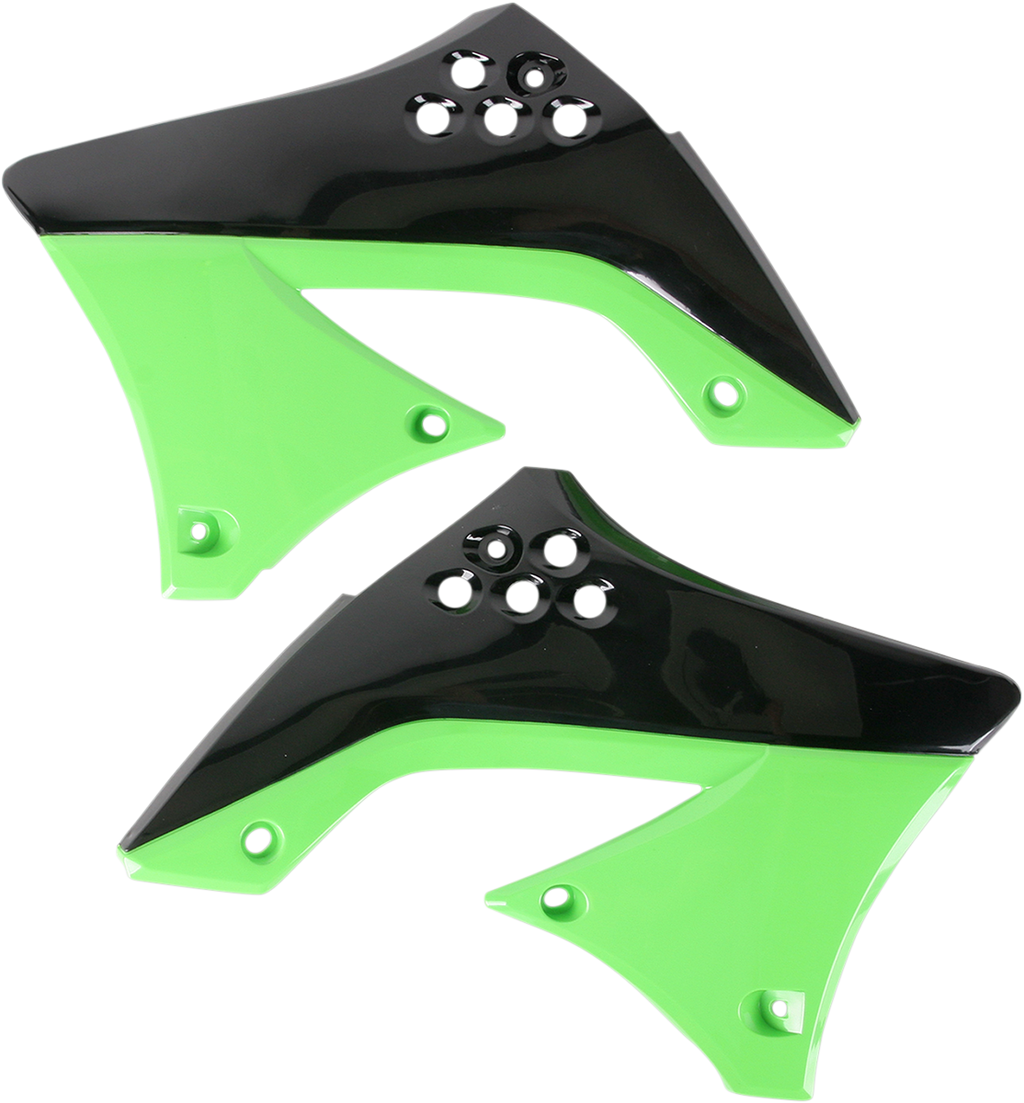 ACERBIS Radiator Shrouds - Black/Green 2141711043