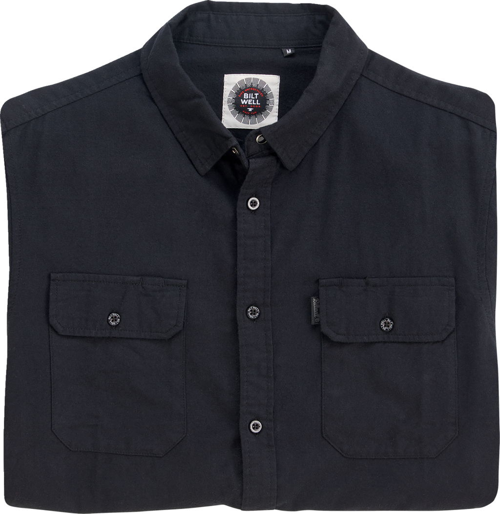 BILTWELL Blackout Lightweight Flannel - 2XL 8145-068-006