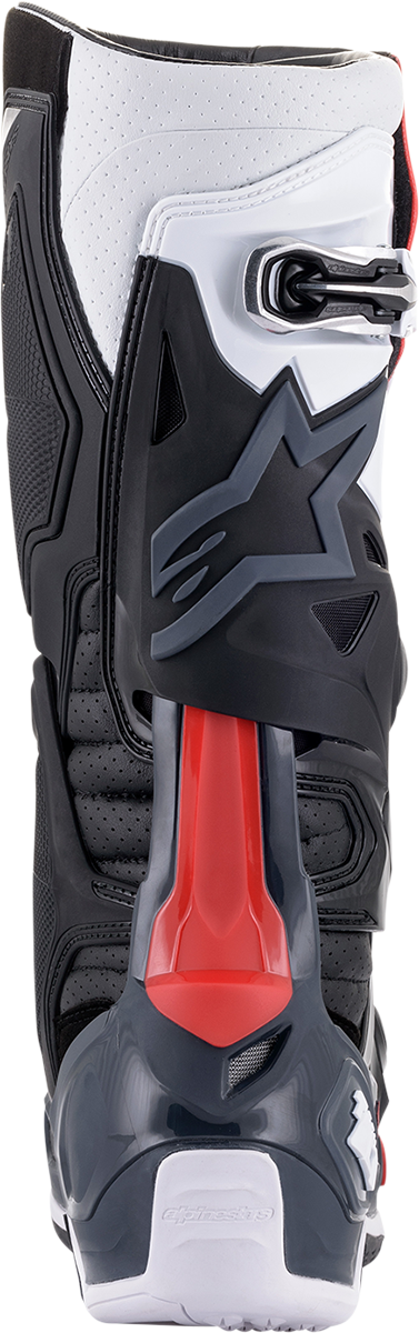 ALPINESTARS Tech 10 Supervented Boots Black/White/Mid Grey/Red Sz 09 2010520-1213-9