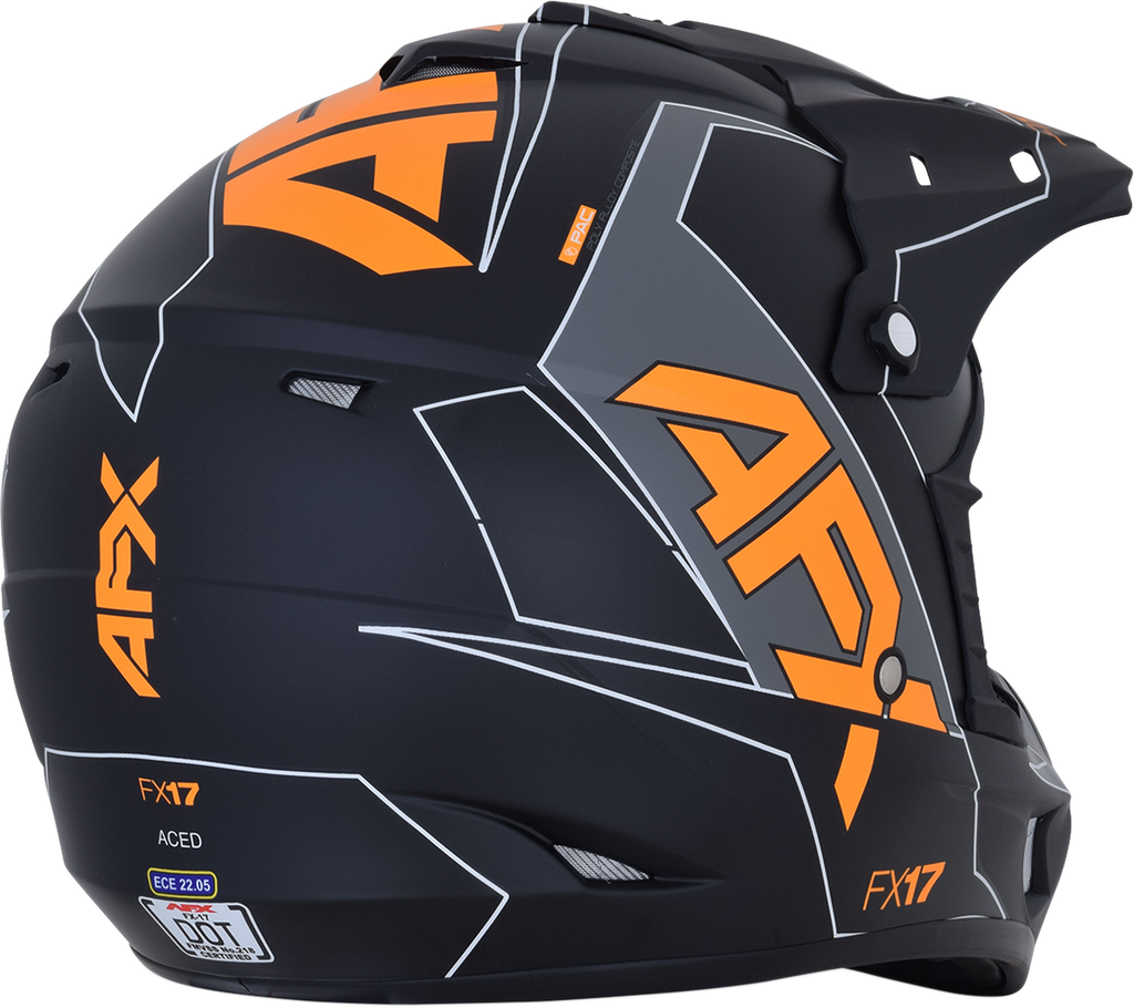 AFX FX-17 Helmet - Aced - Matte Black/Orange - Large 0110-6506