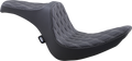 DRAG SPECIALTIES Predator III Seat - Double Diamond - Black w/ Silver Stitching - Softail '06-'17 8021439