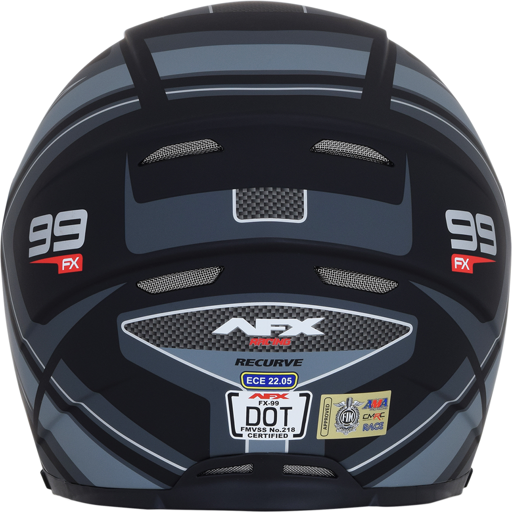 AFX FX-99 Helmet - Recurve - Matte Black/Gray - XL 0101-11139