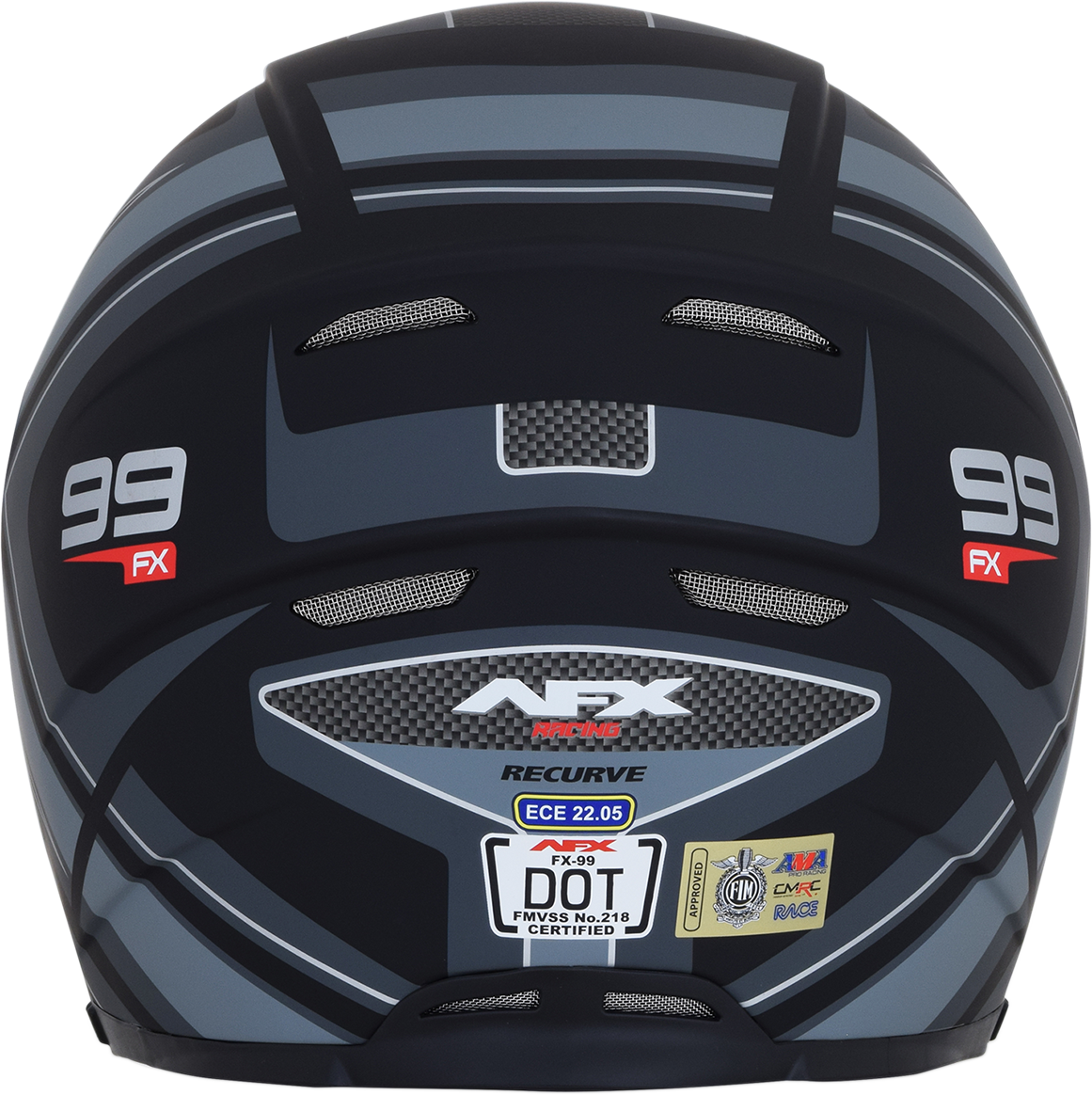 AFX FX-99 Helmet - Recurve - Matte Black/Gray - XL 0101-11139