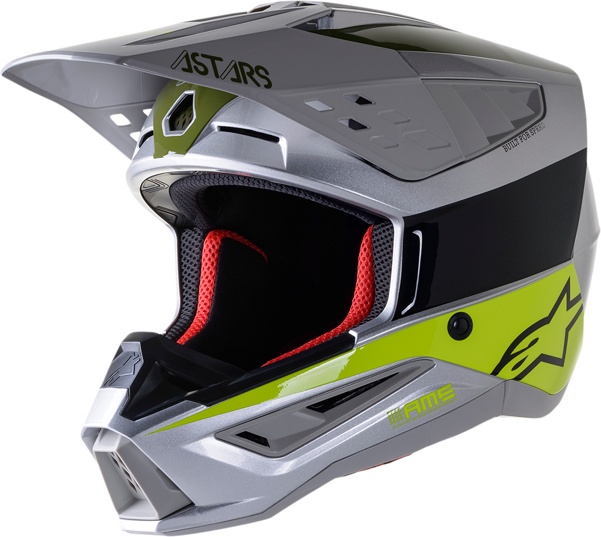 ALPINESTARS SM5 Helmet - Bond - Silver/Yellow/Green - 2XL 8303522-1956-2X