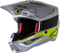 ALPINESTARS SM5 Helmet - Bond - Silver/Yellow/Green - Small 8303522-1956-SM