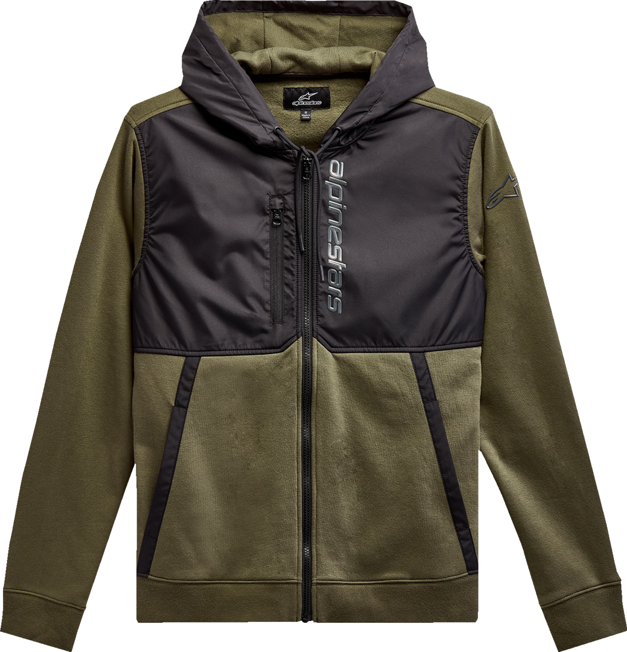 ALPINESTARS Aligned Zip Hoodie - Military/Black - Medium 1213510006910M