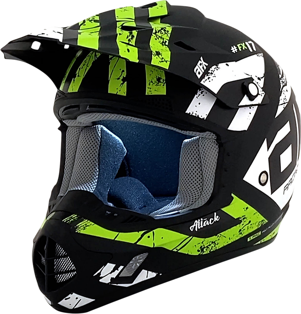 AFX FX-17 Helmet - Attack - Matte Black/Green - XL 0110-7182