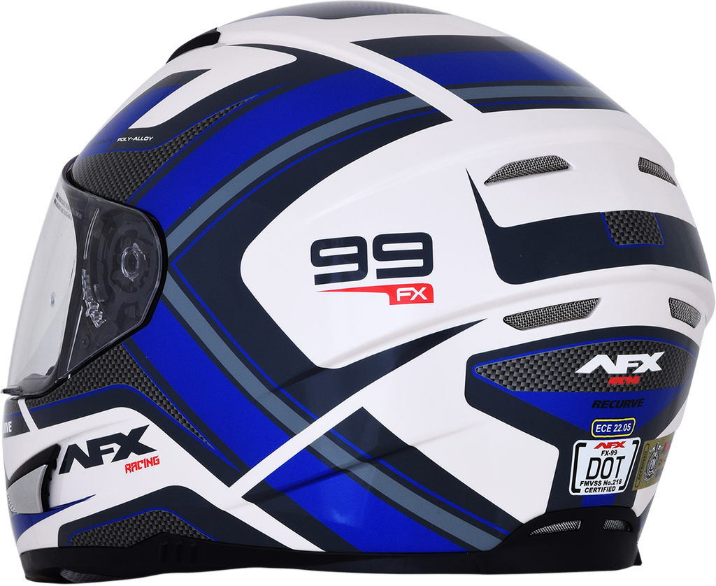 AFX FX-99 Helmet - Recurve - Pearl White/Blue - Small 0101-11121