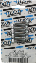 DRAG SPECIALTIES Lifter Block Knurled Bolt Kit - Chrome - M8 MK776