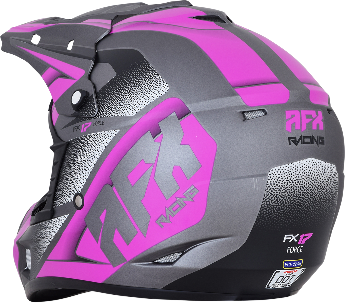 AFX FX-17 Helmet - Force - Frost Gray/Fuchsia - XL 0110-5212