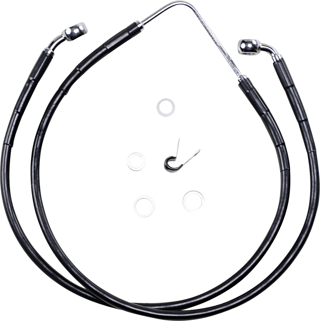 DRAG SPECIALTIES Brake Line - Front (Upper) - Black 660322-BLK