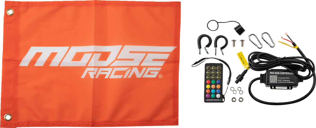 MOOSE RACING 3' Whip Light - RGB - Black - Chase SB-CHSBTR-131PU