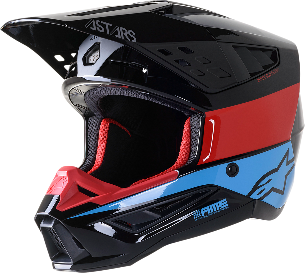 ALPINESTARS SM5 Helmet - Bond - Black/Red/Cyan - XL 8303522-1377-XL