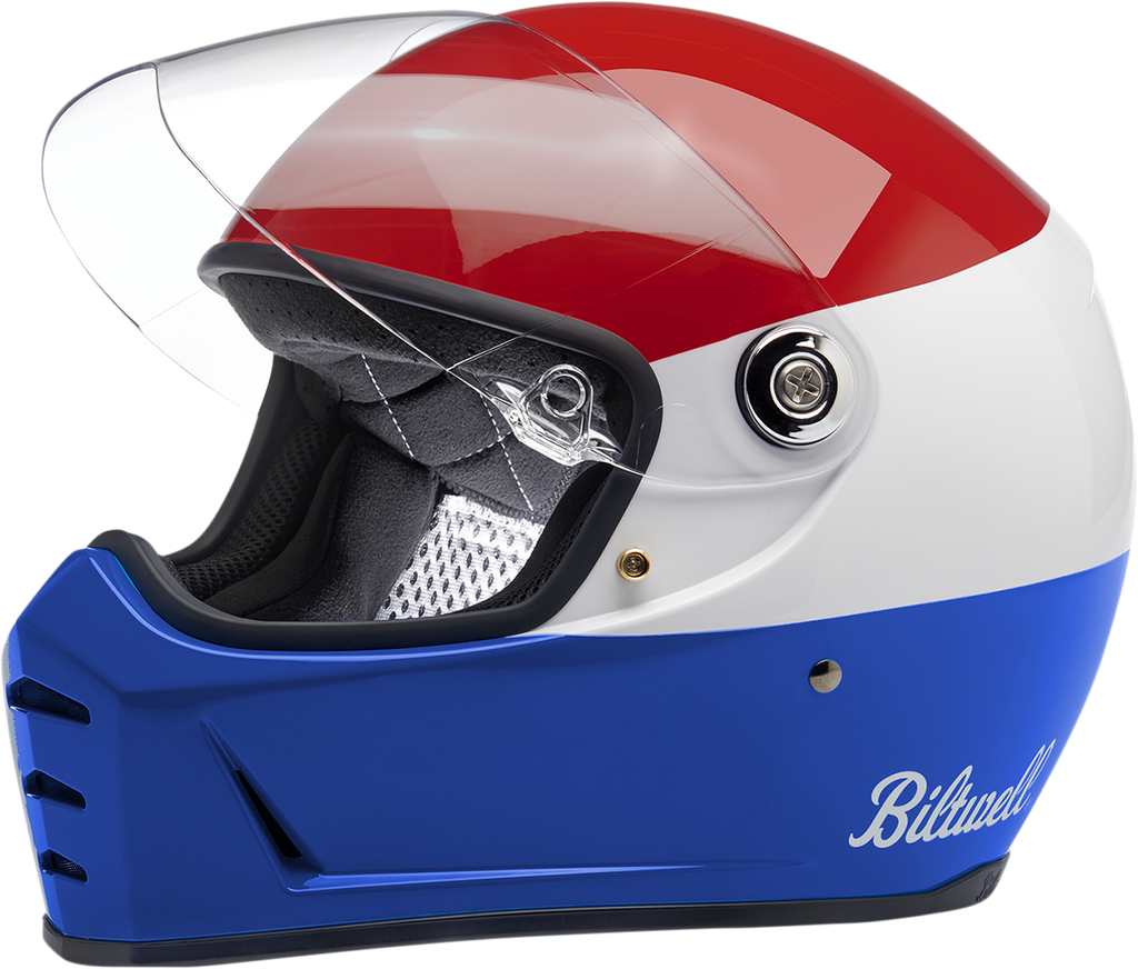 BILTWELL Lane Splitter Helmet - Gloss Podium Red/White/Blue - XS 1004-549-101