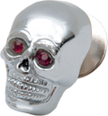 DRAG SPECIALTIES Skull with Red Eyes - Small - Chrome 74401R