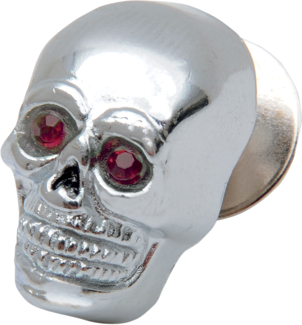 DRAG SPECIALTIES Skull with Red Eyes - Small - Chrome 74401R