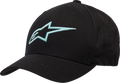 ALPINESTARS Ageless Curve Hat - Black/Light Aqua - L/XL 1017810101177LX