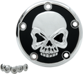 DRAG SPECIALTIES Point Cover - Skull Chrome - 5 Hole 301711