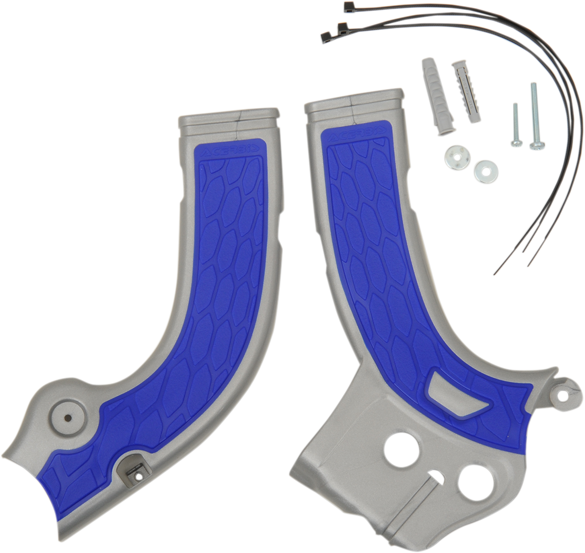 ACERBIS X-Grip Frame Guards - Silver/Blue 2374261404