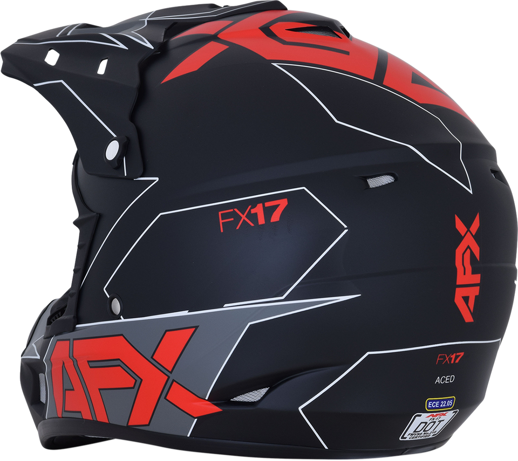 AFX FX-17 Helmet - Aced - Matte Black/Red - 2XL 0110-6488
