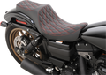 DRAG SPECIALTIES Predator III Seat - Double Diamond - Red Stitching 0803-0604