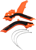 ACERBIS X-Grip Frame Guards - Orange/Black 2733445225