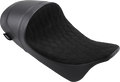 DRAG SPECIALTIES Forward Low Solo Seat - Diamond - Suede - FL '08-'22 0801-1255