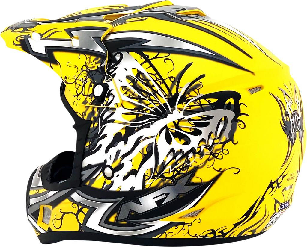 AFX FX-17 Helmet - Butterfly - Matte Yellow - XS 0110-7131