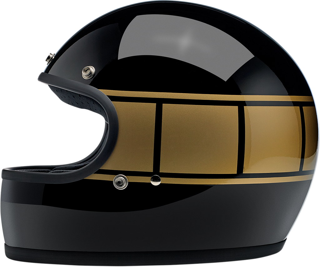 BILTWELL Gringo Helmet - Gloss Black Holeshot - XS 1002-527-101
