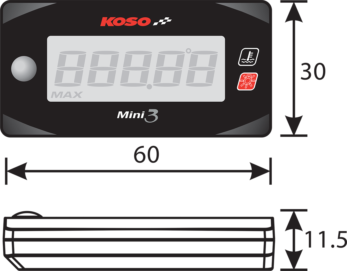 KOSO NORTH AMERICA Cylinder Head Temperature Meter BA003245