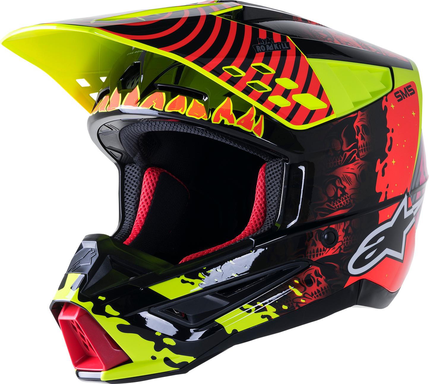 ALPINESTARS SM5 Helmet - Solar Flare - Gloss Black/Red/Yellow - XL 8305822-1355-XL