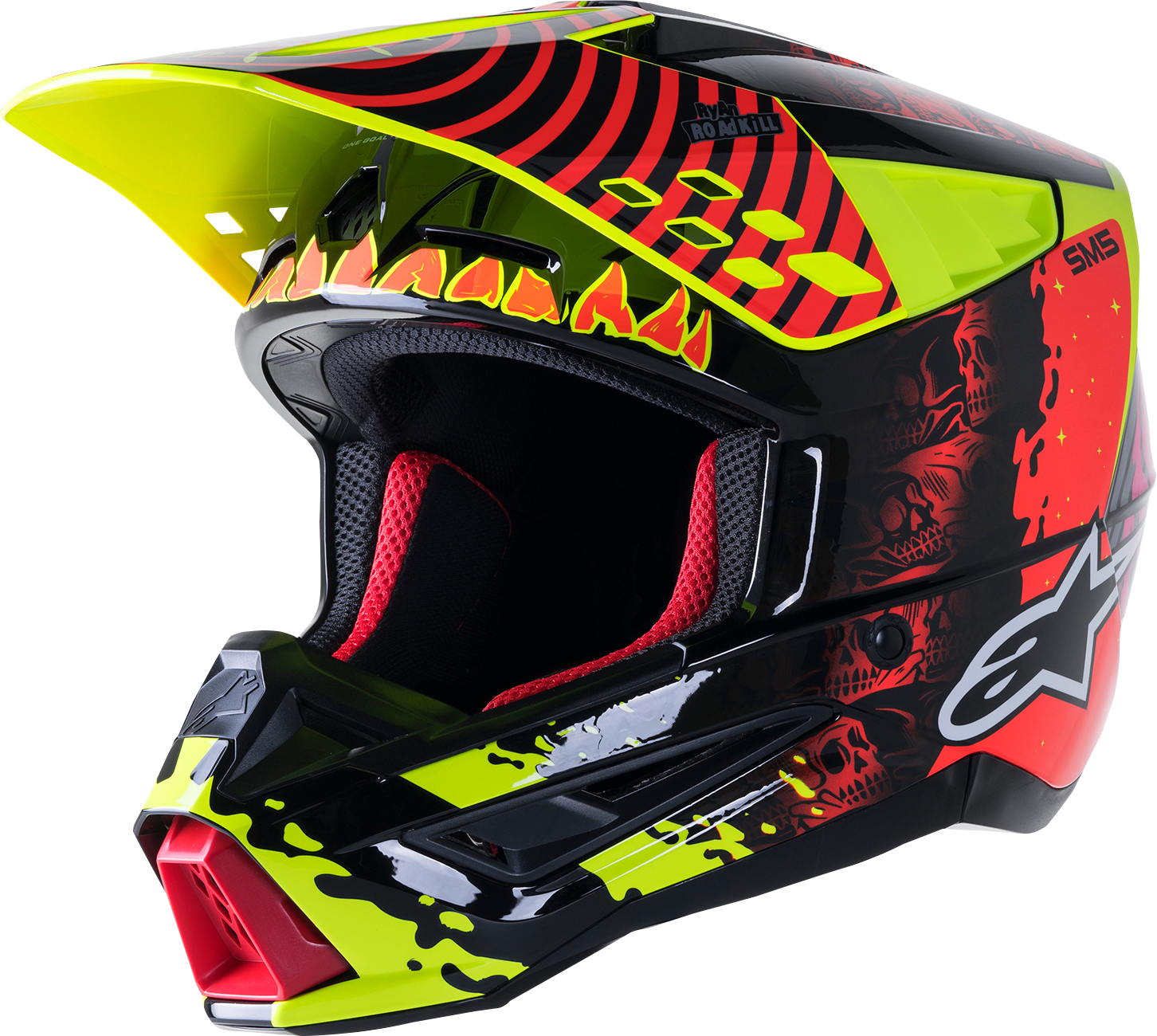 ALPINESTARS SM5 Helmet - Solar Flare - Gloss Black/Red/Yellow - XL 8305822-1355-XL