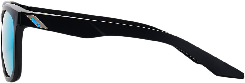 100% Hudson Sunglasses - Black - Blue Mirror 61028-019-75