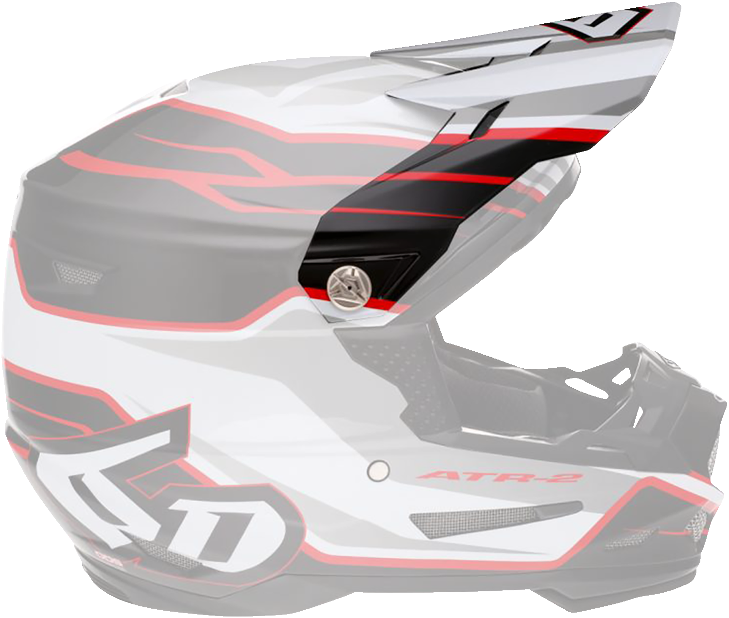 6D ATR-2 Visor - Phase - White Red 72-6099