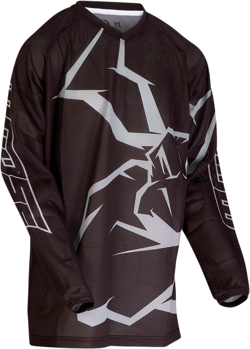 MOOSE RACING Youth Agroid Mesh Jersey - Black/Gray - Medium 2912-1994