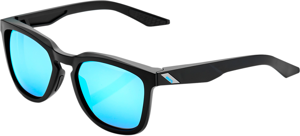100% Hudson Sunglasses - Black - Blue Mirror 61028-019-75