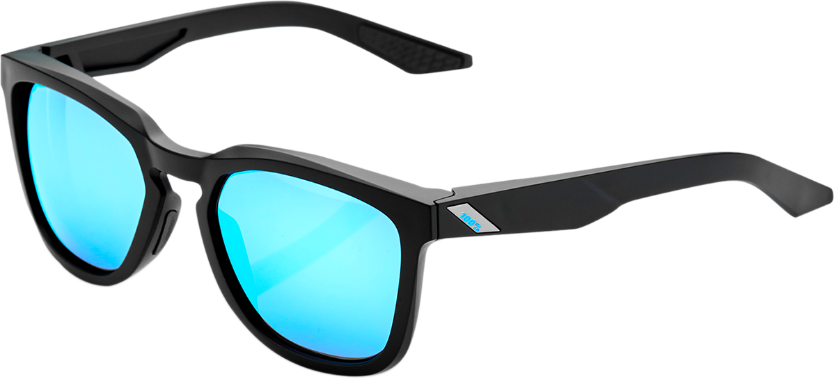 100% Hudson Sunglasses - Black - Blue Mirror 61028-019-75