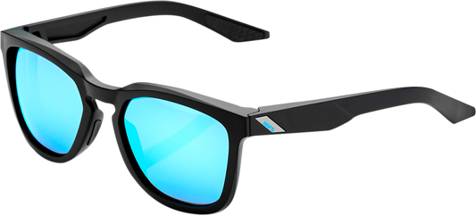 100% Hudson Sunglasses - Black - Blue Mirror 61028-019-75