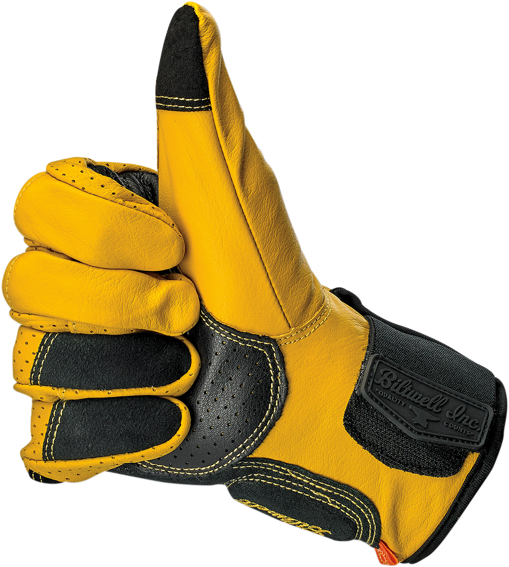 BILTWELL Borrego Gloves - Gold/Black - Large 1506-0701-304