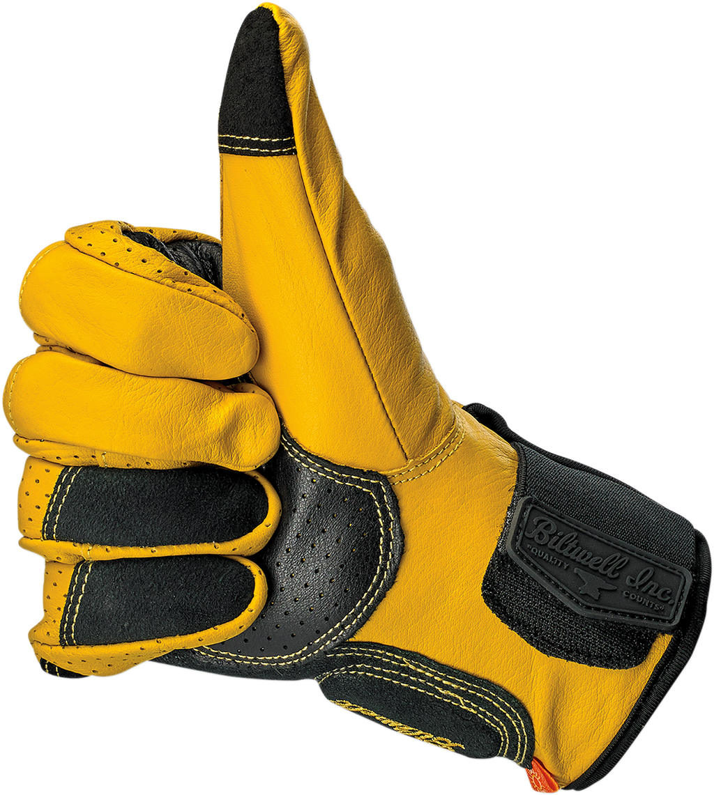 BILTWELL Borrego Gloves - Gold/Black - Medium 1506-0701-303