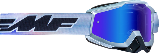 FMF PowerBomb Goggles - Afterburn - Blue/Purple/Gray - Blue Mirror F-50037-00012 2601-3308