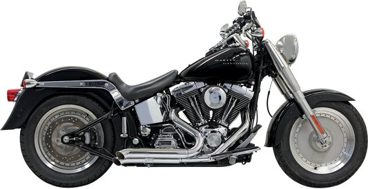 BASSANI XHAUST Pro Street Exhaust - Chrome - Turn Out - '86-'17 Softail 1S24D
