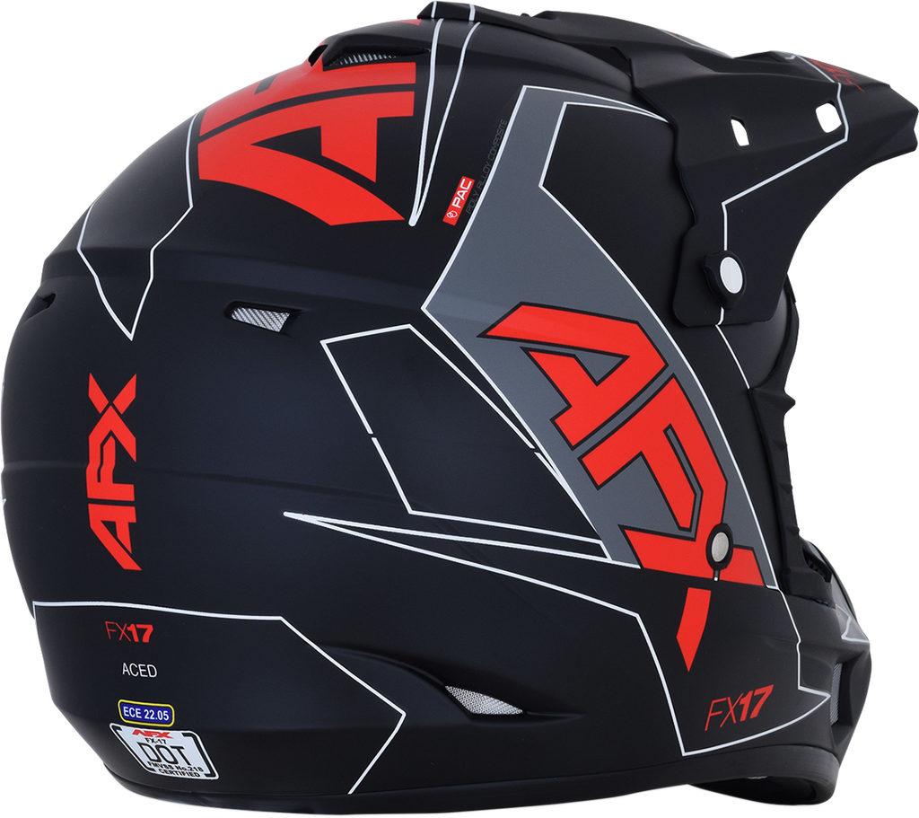 AFX FX-17 Helmet - Aced - Matte Black/Red - Medium 0110-6485
