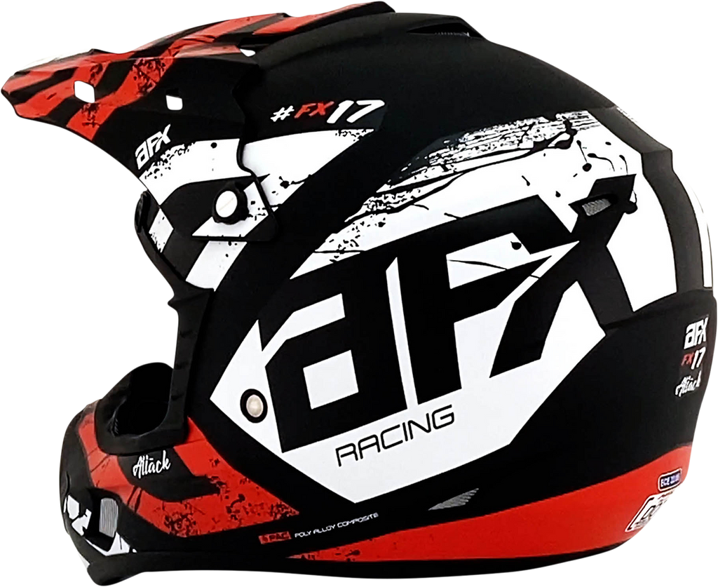 AFX FX-17Y Helmet - Attack - Matte Black/Red - Medium 0111-1403