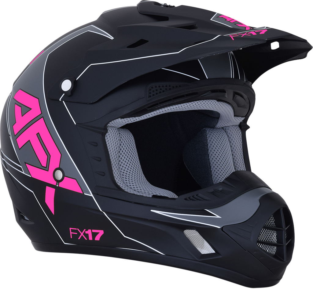 AFX FX-17 Helmet - Aced - Matte Black/Pink - XS 0110-6509