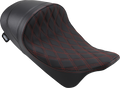 DRAG SPECIALTIES Forward Low Solo Seat - Diamond - Red Stitched - FL '08-'22 0801-1254